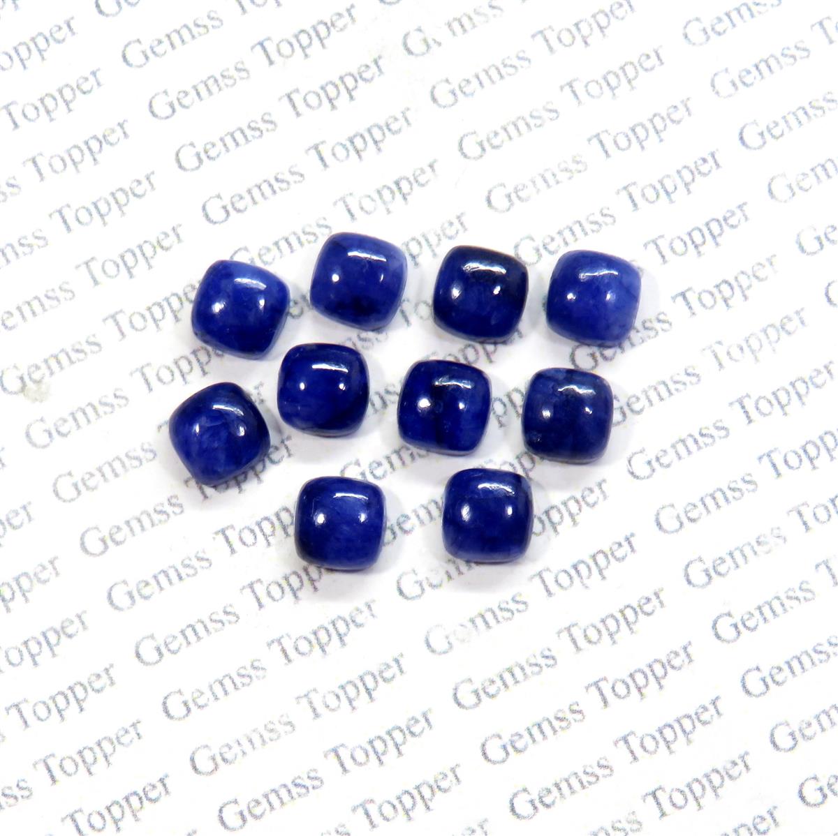 Blue Sapphire 10x10 mm Cushion Cabochon